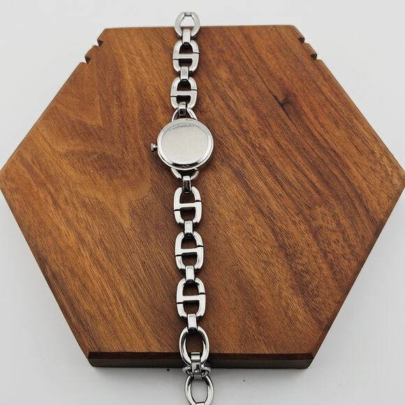 Fossil Silver Tone Bracelet Watch Bright Yellow Dial ESB-2427 Project Needs TLC - Picture 5 of 8